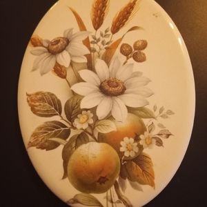 Wheeling Handpainted Ceramic 6" Oval Wall Trivet